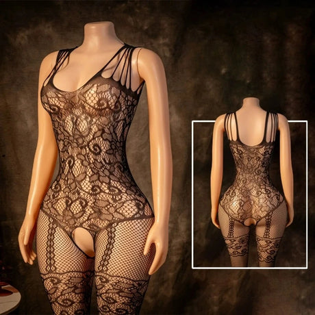Sexy Tearable Net Bodysuit, Interactive Wearable Clothing, Full Coverage Body Suit, Erotic Lingerie, Transparent Mesh Jumpsuit