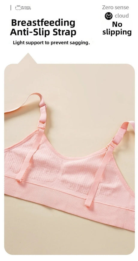 Comfortable Nursing Bras Without Steel Rings Soft Breastfeeding Underwear Anti Sagging 3D Support Seamless Maternity Bra Women