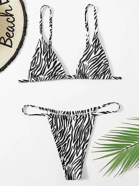 Sexy Zebra Bikini 2026 Woman Swimsuit Female Swimwear Women`s Mini Thong Bikinis Set Summer Beachwear Swimming for Bathing Suit