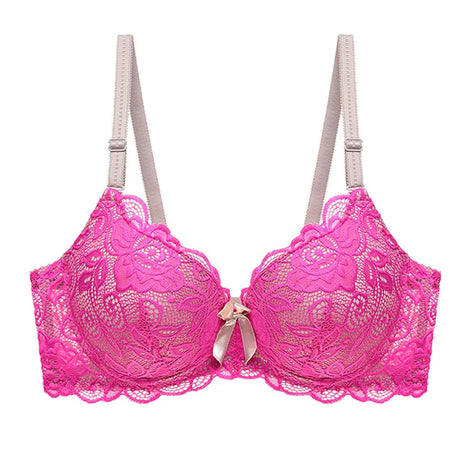Sexy Lace Push Up Bra for Women - Underwire Demi Cup Lingerie - Comfortable Wireless T-Shirt Bras Ultra Thin Breathable Support