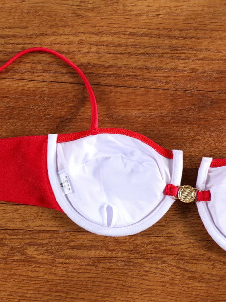 2026 New Push Up Bikinis Sexy String Swimsuit Red Swimwear Women Bathing Suit Summer Beachwear Bandage Bikini Set