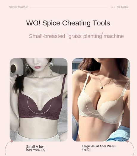 Ultra Thick 6CM Push up Bra for Small Chest Padded No Steel Ring Comfortable Sexy Lift Lingerie Flat Chest Women