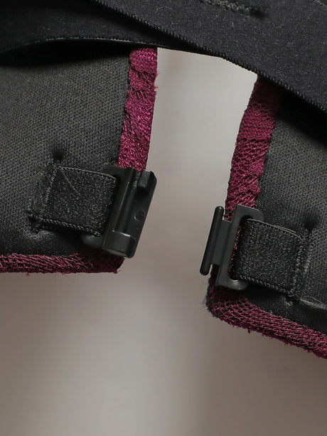 Sexy Burgundy Red Lace Wireless Front Closure Bra Set Push Up Padded Bralette & G-string Women Romantic Lingerie Set 70B-85B