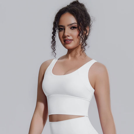 Women Summer Yoga Bra Underwear Shockproof Bra Sports Running Beautiful Back V Shaped Fitness Yoga Tank Top Bra with Chest Pad 