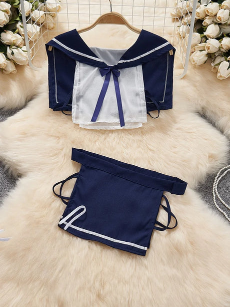 Women Sets Ruffled Apron Shorts Headband Maid Cosplay Costume Rabbit Officer Party Park Performance Sexy Suits Hotsweet Clothes