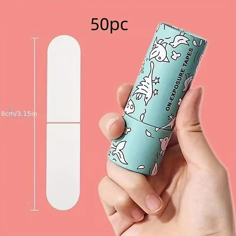 50pcs Double-Sided Underwear Clothing Tape Invisible Transparent Clothes Body Transparent Easy Tear Tape