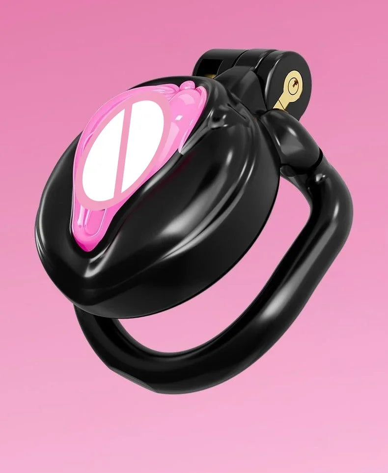 New Sissy Simulation Vagina Cock Cage Stainlesswith 4 Penis Rings Chastity Lock Man Chastity Belt Man's Sex Products Sex Toy 18+