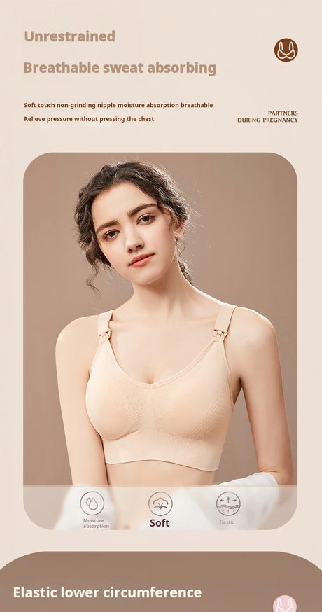 1pcs Maternity Nursing Bras Pregnant Women Skinny Breastfeeding Clothing Underwear Female Breathable Push Up Bra