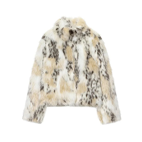 MUJER Faux Fur Women's Teddy Coat Cropped Plush Jacket Woman Winter Fluffy Coats for Women Outerwears New in Coats and Jackets