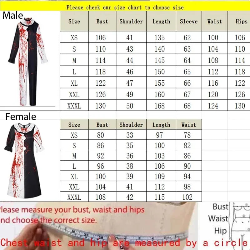 Art The Clown Cosplay Costume Terrifierr 3 Bloody Outfits Killer Clowns Jumpsuits for Halloween Carnival Party Horror Costumes