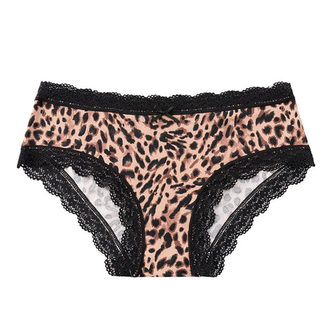 BZEL Women's Lace Floral Thongs Sexy Leopard Breathable Panties Low Waist G-String Female Fashion Underwear Cozy T-Back Lingerie