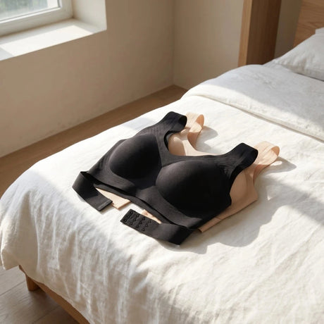 Posture Corrector Seamless Push Up Bra Cross Back Anti-sagging Front Closure Bra Lingerie Shockproof Gathered Wireless Bra Lady