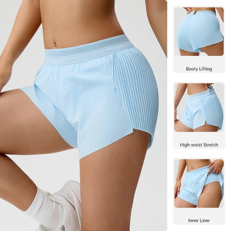 Cooling Mint Fitness Shorts Women's Three-quarter Length Tennis Yoga Pants Hidden Pocket Quick-drying Sports Fitness Shorts