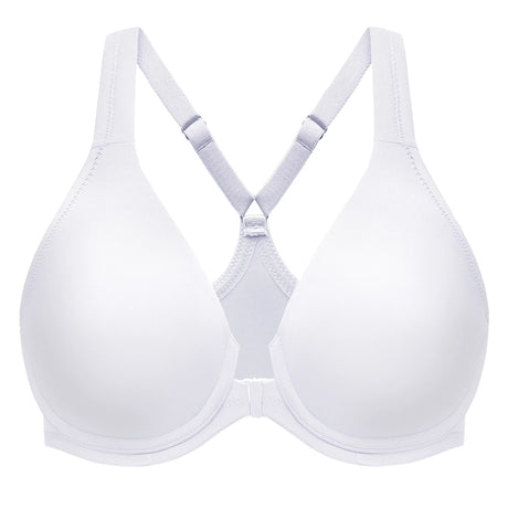 MELENECA Women's Racerback Full Coverage Front Closure Bras Plunge Unlined Seamless Underwire Bra