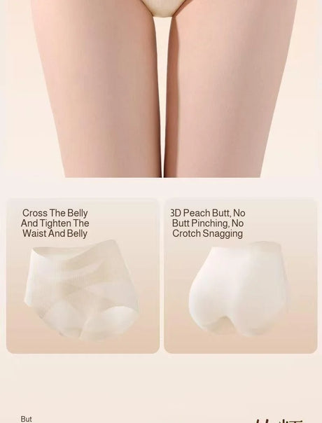 Seamless Shaping High Waist Panties Butt Lifting Tummy Control No Wedgie Yoga Women 10A Antibacterial Breathable Briefs