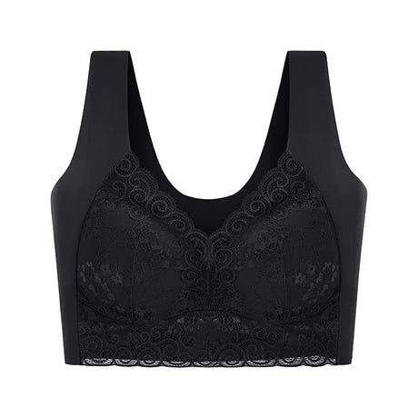 WomenBeautiful Back Bra Large Size Fat Mm Bra Gathered and Traceless Thin Cotton Strapless Underwear Without Steel Ring Vest
