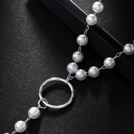 Stonefans Simple Pearl Chain Thong Panties Wasit Jewelry for Women Sexy G-String Thong Lingerie Underwear Body Chain Jewelry