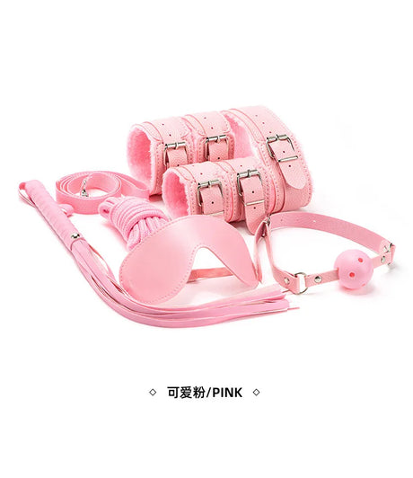 7Pcs Bondage Adult Toy Set, Blindfold & Gag Restraint Kit for Couples