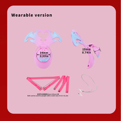 LICKER ABS Simulated Labia Cross-dresser Chastity Cage With loyalty Belt Wear Abstinence BDSM Penis Bondage Toys For Sissy Men