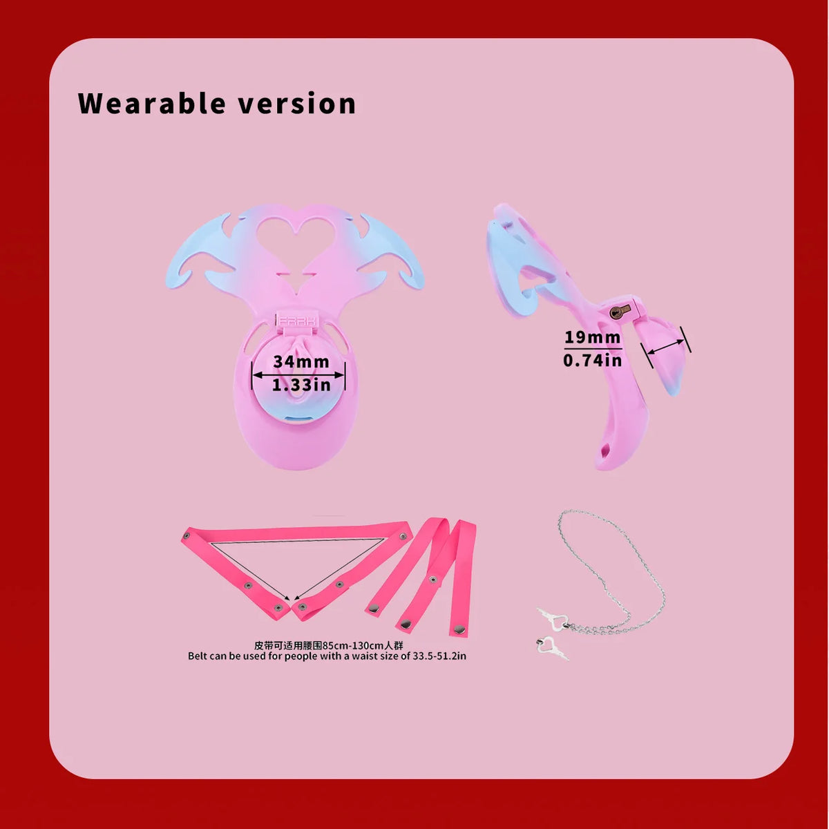 LICKER ABS Simulated Labia Cross-dresser Chastity Cage With loyalty Belt Wear Abstinence BDSM Penis Bondage Toys For Sissy Men