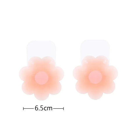 Reusable Women Breast Petals Lift Silicone Nipple Cover Invisible Petal Adhesive Strapless Backless Stick on Bra Breast Stickers