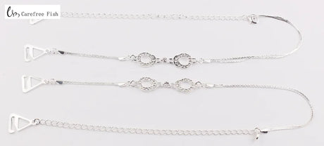 Detachable Rhinestone Metal Bra Strap for Women, Non-Slip Invisible Adjustable Crystal Shoulder Straps,Lingerie Accessories Gift
