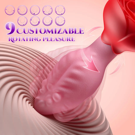 Luxurious Field Remote Control 360° Rotation Tongue Vibrator Rose Butt Plug Prostate Massager Adults Sex Toys for Women Men Gay