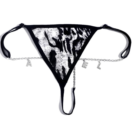 Customize Name Crystal Letters Waist Body Chain for Women Sexy Leopard Underwear Bikini Thong Body Jewelry Valentine's Day Gift