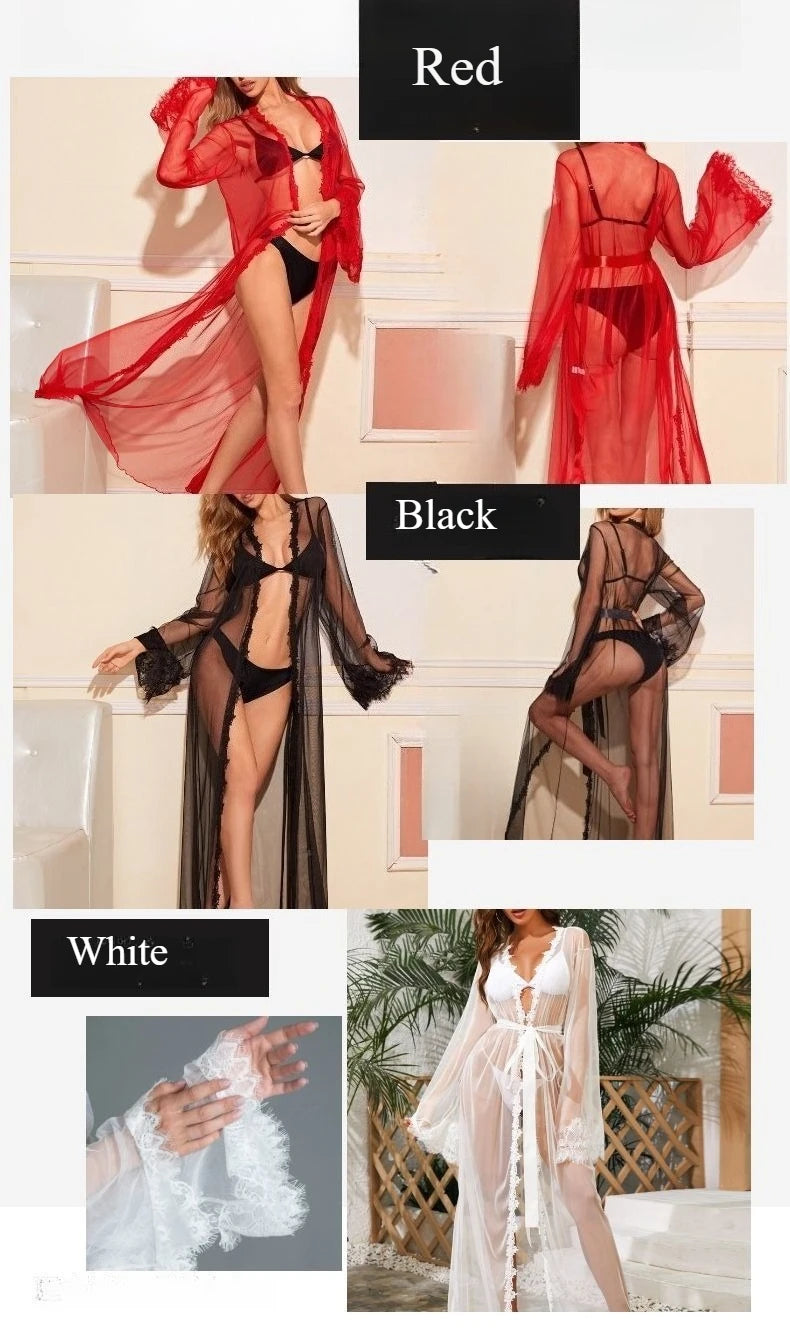 Sexy Lingerie Set Women Porno Sleepwear Lace Underwear Sex Clothes Babydoll Erotic Transparent Dress Sexy Lingerie Suit
