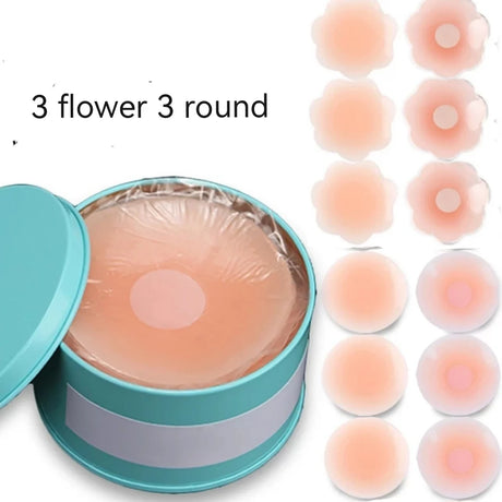 6pairs Silicone Nipple Cover Reusable Women Breast Petals Lift Invisible Bra Pasties Adhesive Bra Pads Sticker Cubre Pezon