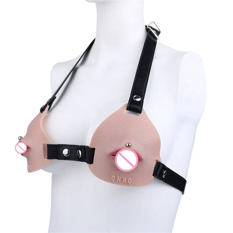 Female Fake Mouth Lip Ring Labia Wearing Silicone Lingeries Exotic Accessories Adjustable Underwear Couple Play Woman Adult Toys