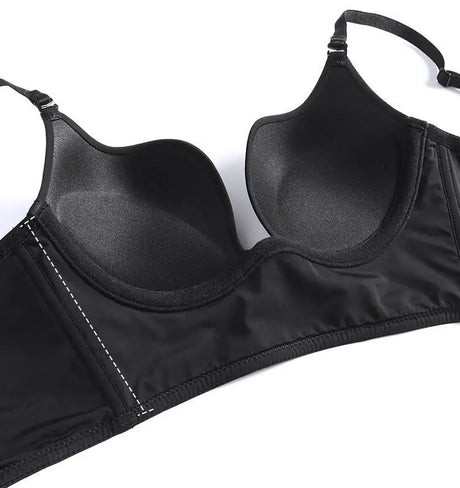 Deep U Low Cut Sexy Bra Push Up Backless Bra for Women Anti Sagging Cross Back Bras Solid Color One Piece Beauty Back Underwear