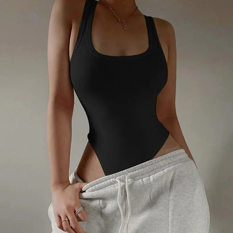 2026 Fashion Sleeveless Knit Bodysuit Hot Summer Sexy Bodycon Off Shoulder Halter Tops Casual Street Bodice For Women Sexy Body