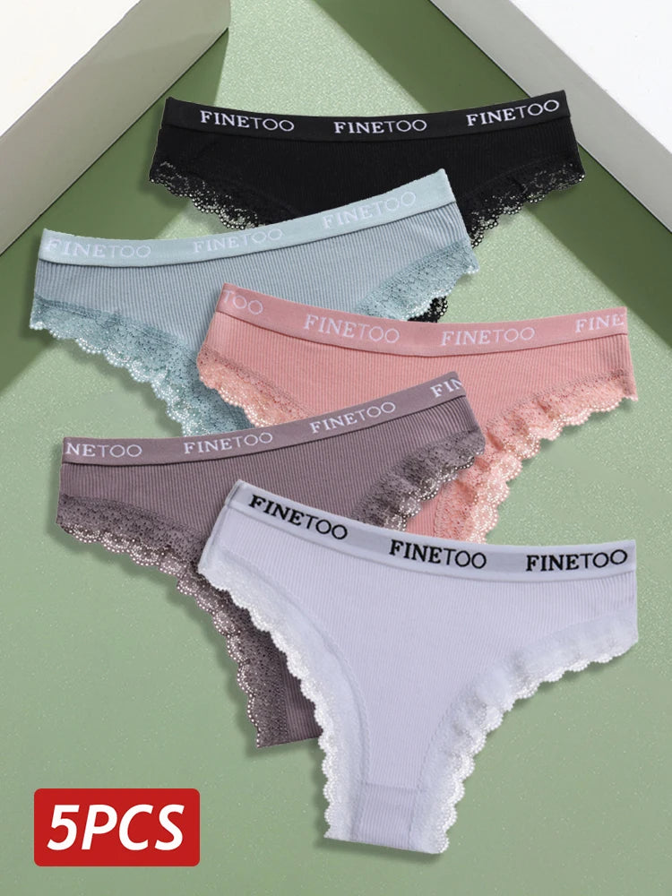 Seamless Women Panties Cotton Lace Underwear Sexy Low Rise Elastic Waist Brazilian Panties T-Back Soft Intimates Lingerie M-2XL