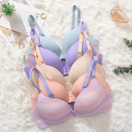 Seamless Wireless Bra Women Comfort Ice Silk Push Up Underwear 3/4 Cup Daily Lingerie Bralette Plus Size