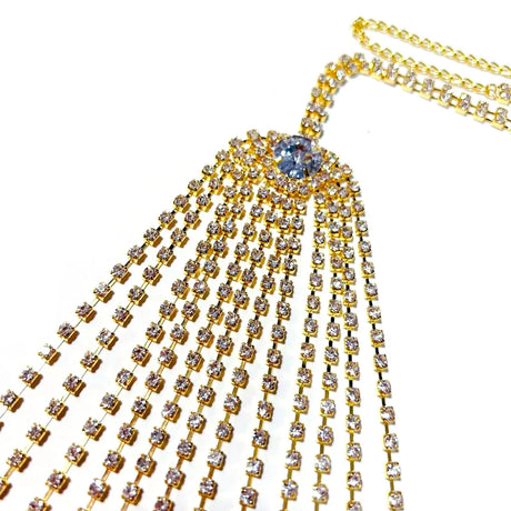 A set of women's sexy shiny rhinestone bra chain waist chain fashionable party crystal bikini set
