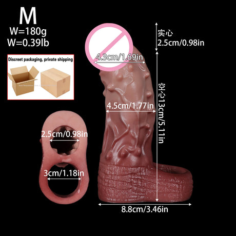 3sizes Silicone Penis Ring Men Penis Sleeve Cock Sleeve Dick ring Enlargement Delay Ejaculation Cock Ring Reusable Condom Sextoy