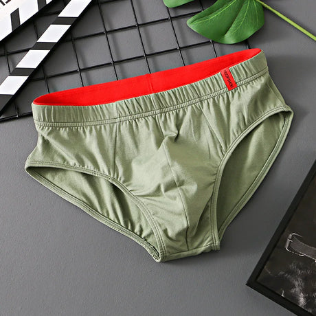 1/3 PCS Solid Cotton Briefs Men's Convex Pouch Panties Youth Fasion Low Rise Breathable Men's Comfortable Underwear Solid Color