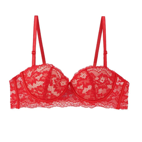 Black Lace Bra Women Small Chests Gathering Bralette Removable Shoulder Strap Soft Steel Ring Bras Wedding Party Dress Underwear