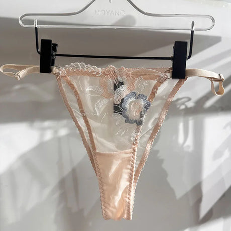 M-XL Luxury Ladies Underwear Floral Embroidery Ultrathin Transparent Lingerie Sets For Women Sexy Push Up Gather Bra Panties