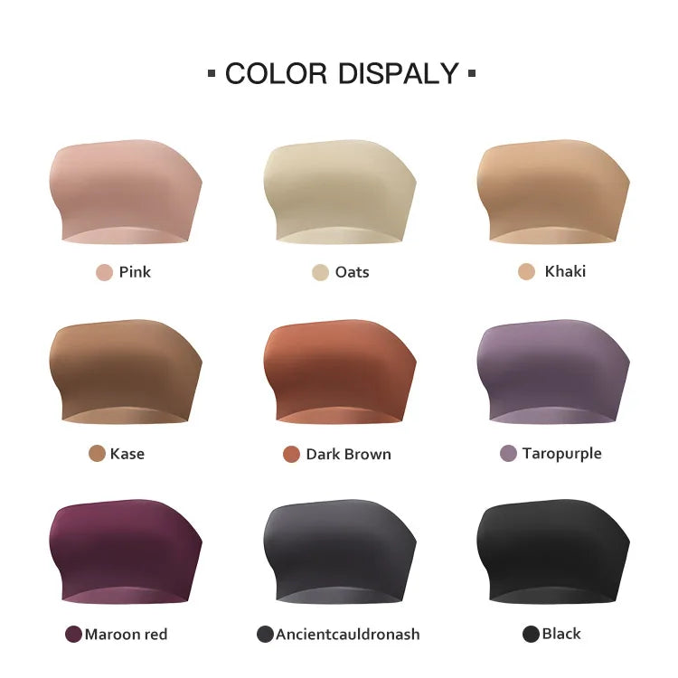 Hot Sale Seven Colors One Piece Women Seamless Strapless Bra Wireless Non-pad Bra Anti-skidding Ice Silk Traceless Strapless Bra
