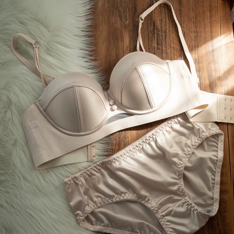 Japanese Anime Set Victoria's Style Half Cup Minimiser & Knickers | Push Up for Small Chest Retro sensual Lingerie Bride Gift