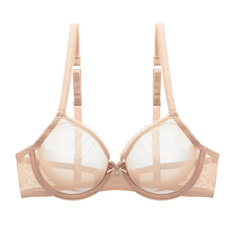 Transparent Bra Fully Sheer Mesh Bra Ultra-thin See-through Soft Underwire Bra Breathable Ultra-thin Beauty Back Sexy Bra