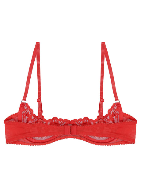 Women's Sexy Open Cup Bra Tops Sheer Floral Lace Underwire Push Up Bralette Cupless Lingerie Exposed Breast Underwear Nightwear