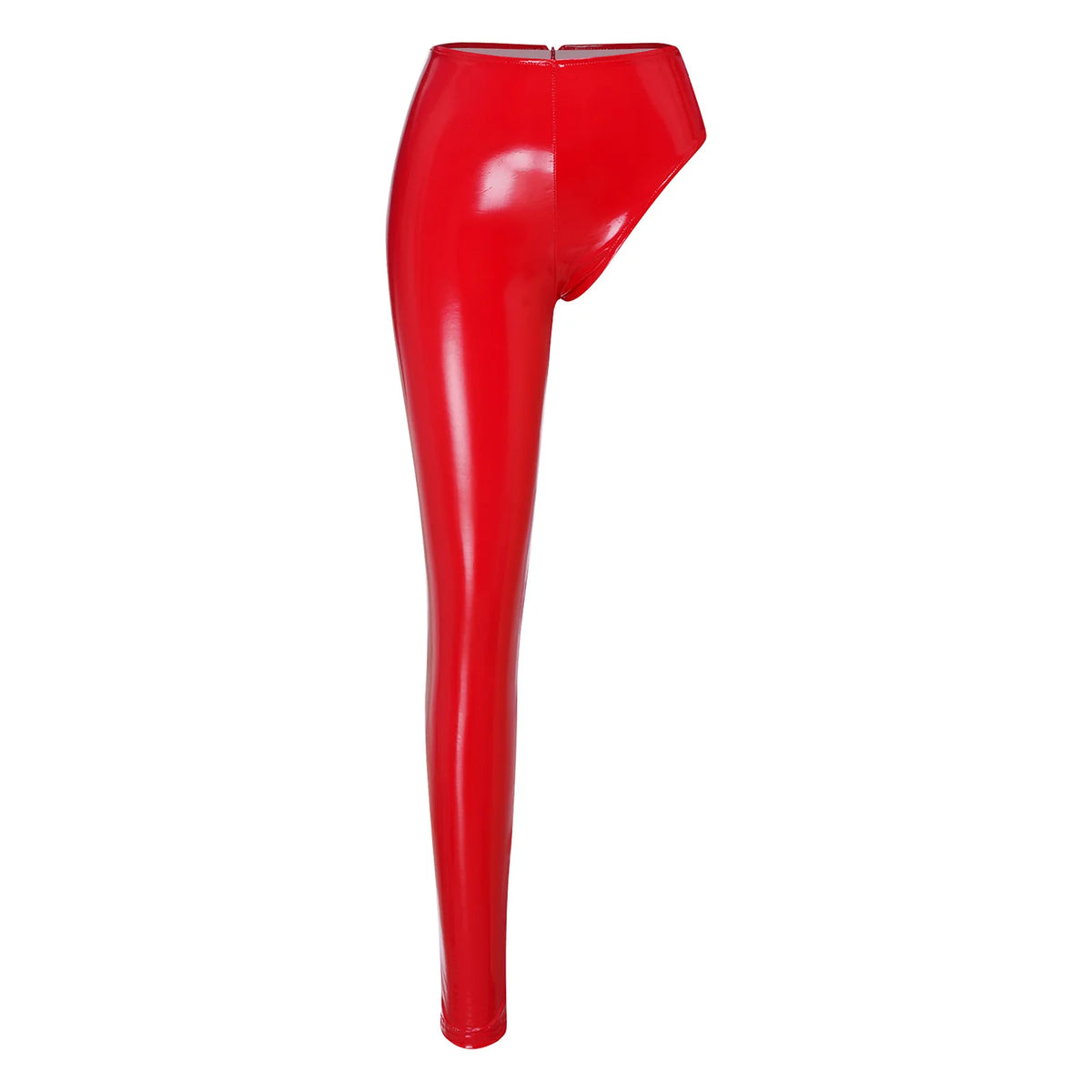 Womens Patent Leather Single-leg Pants Clubwear Glossy High Waist Leggings Tights Trousers for Rave Nightclub Party Pole Dance