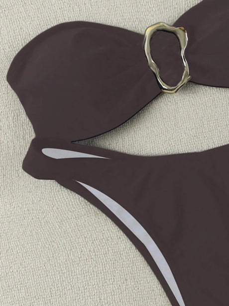 Sexy Cut-Out Bikini Set - Trendy Swimwear for Beach Goddesses Stunning Strapless Bikini Top Two-Piece Swimwear for Women