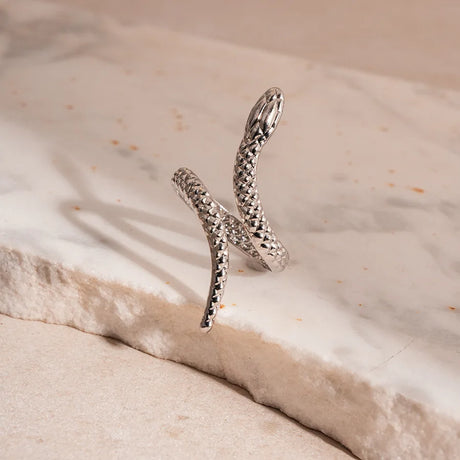 New Arrival Snake Shaped Cuff Bracelet Ring Set for Women Exaggerated Metal Unique Design Bracelet Fashion Jewelry Set