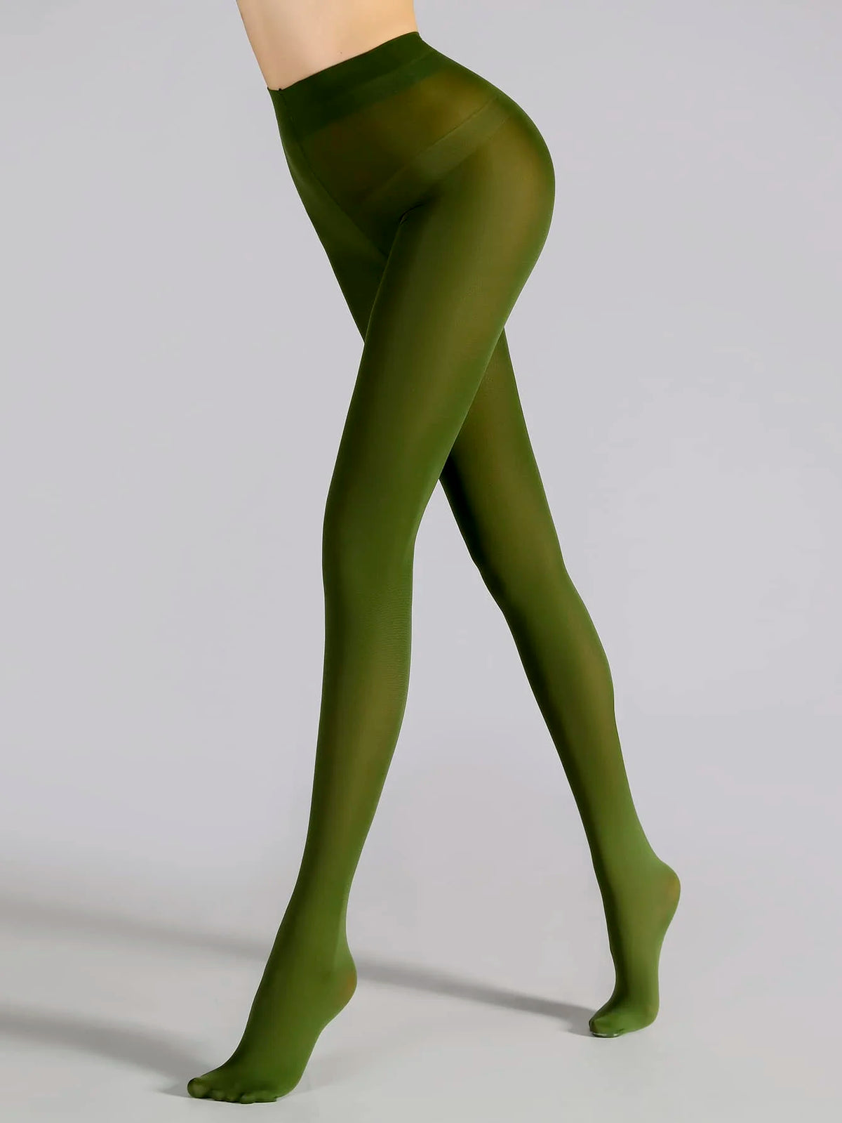 1 Pair Women's Olive Green 80D Velvet High Elastic Sexy Tights Pantyhose Large Size Spring Summer Autumn Daily Party Wear
