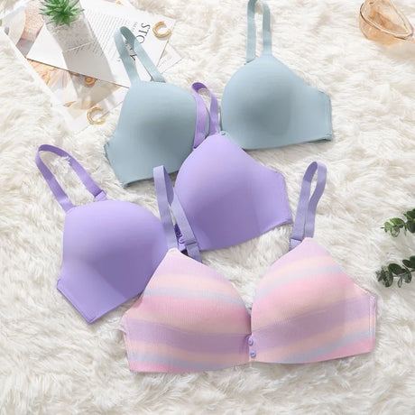 Seamless Wireless Bra Women Comfort Ice Silk Push Up Underwear 3/4 Cup Daily Lingerie Bralette Plus Size