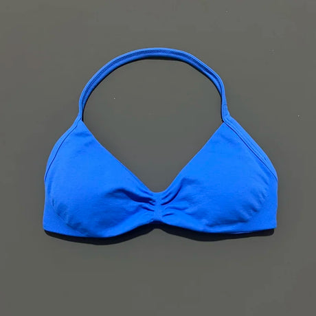 HISTELLO Strappy Bra Women Seamless Gym Underwear High Support Halter Sexy Sports Pilates Clothing Push-up Yoga Workout Tank Top
